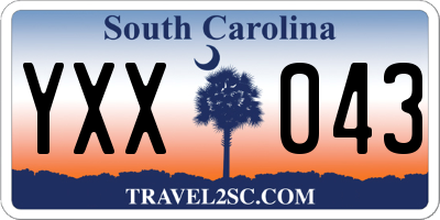 SC license plate YXX043