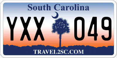 SC license plate YXX049