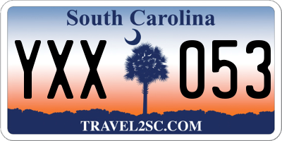 SC license plate YXX053
