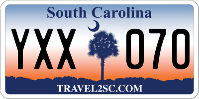 SC license plate YXX070