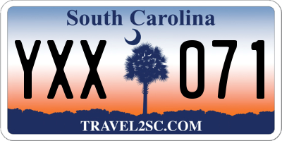 SC license plate YXX071
