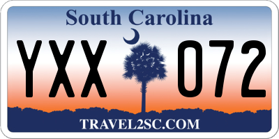 SC license plate YXX072