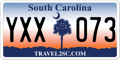 SC license plate YXX073