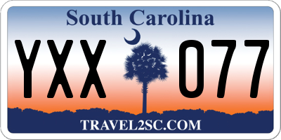 SC license plate YXX077