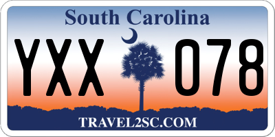SC license plate YXX078