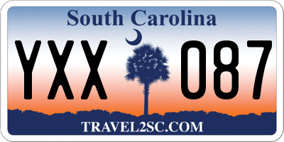 SC license plate YXX087