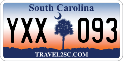 SC license plate YXX093