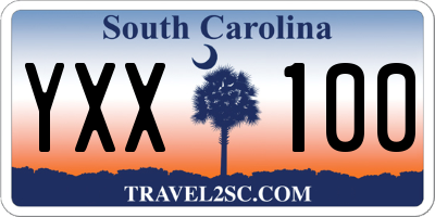 SC license plate YXX100