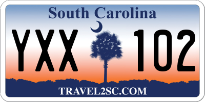 SC license plate YXX102