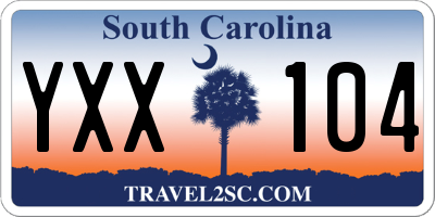 SC license plate YXX104