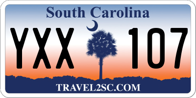 SC license plate YXX107