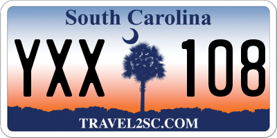 SC license plate YXX108
