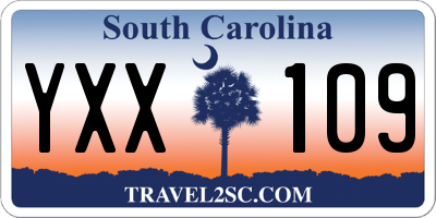 SC license plate YXX109