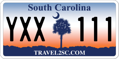 SC license plate YXX111
