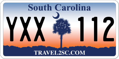SC license plate YXX112