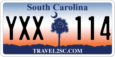 SC license plate YXX114