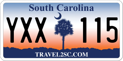 SC license plate YXX115