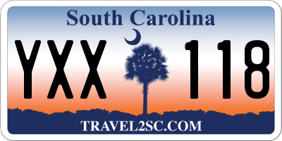 SC license plate YXX118