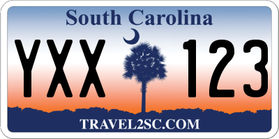 SC license plate YXX123