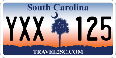 SC license plate YXX125