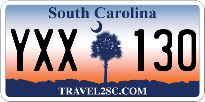 SC license plate YXX130