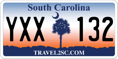 SC license plate YXX132