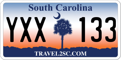 SC license plate YXX133