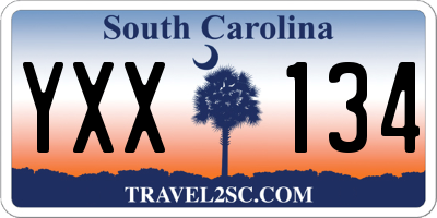 SC license plate YXX134
