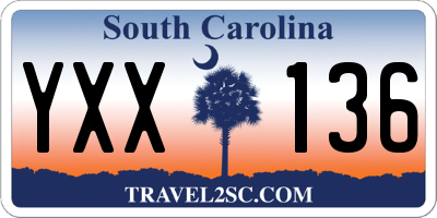 SC license plate YXX136