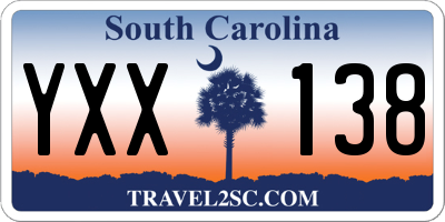 SC license plate YXX138