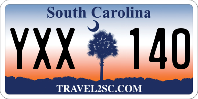SC license plate YXX140
