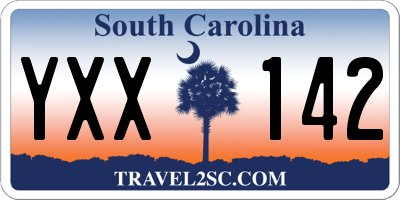 SC license plate YXX142