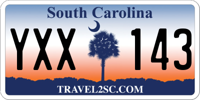 SC license plate YXX143