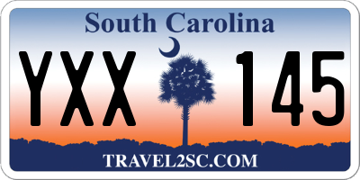 SC license plate YXX145