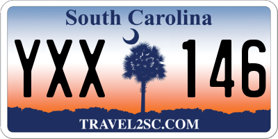 SC license plate YXX146