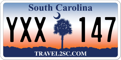 SC license plate YXX147