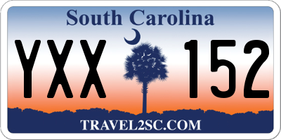 SC license plate YXX152