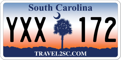 SC license plate YXX172