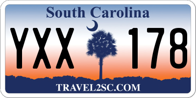 SC license plate YXX178