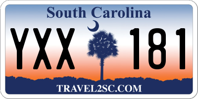 SC license plate YXX181