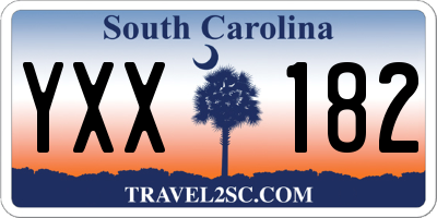 SC license plate YXX182