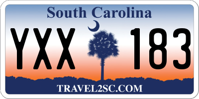 SC license plate YXX183