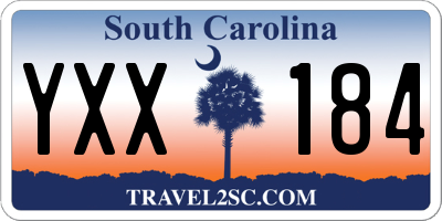 SC license plate YXX184