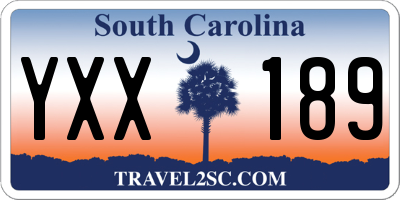 SC license plate YXX189