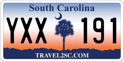SC license plate YXX191