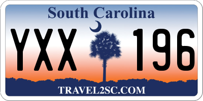 SC license plate YXX196