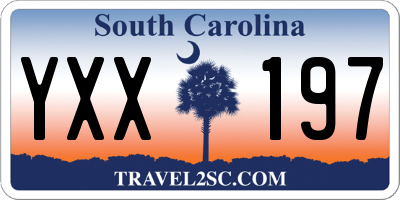 SC license plate YXX197