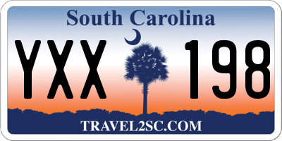 SC license plate YXX198