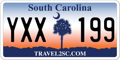 SC license plate YXX199