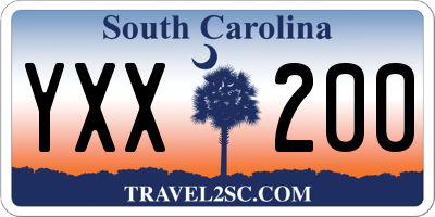SC license plate YXX200